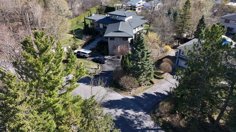Aerial overview of residential neighbourhood in Ottawa